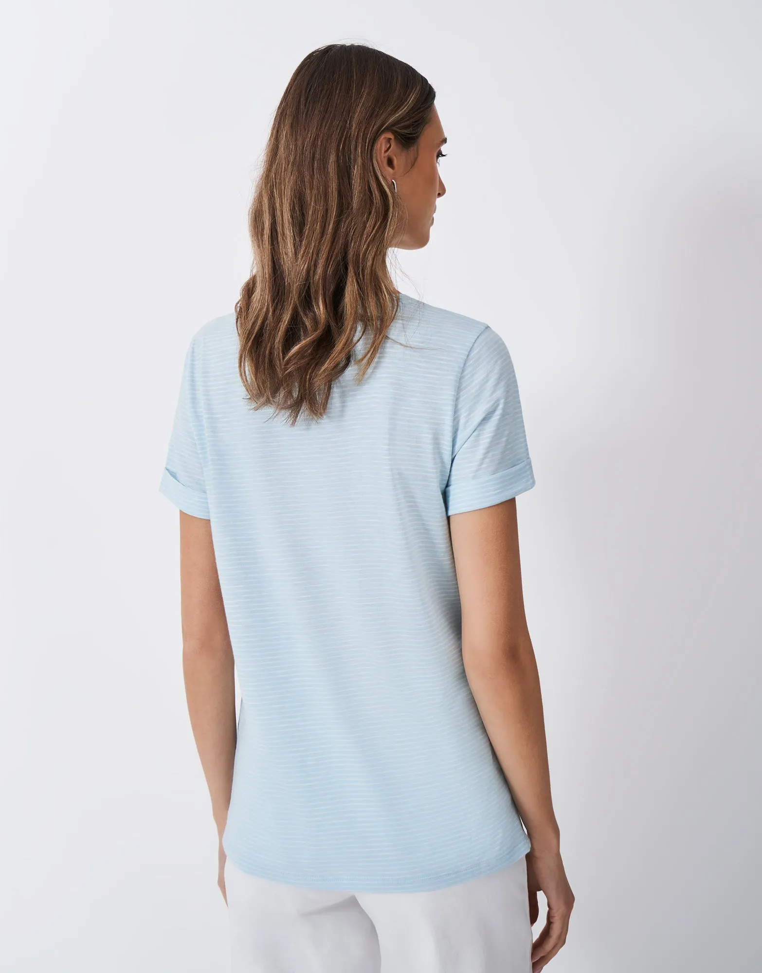 Stripe Crew Neck Slub T-Shirt