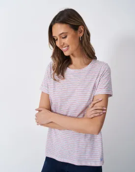 Stripe Crew Neck Slub T-Shirt