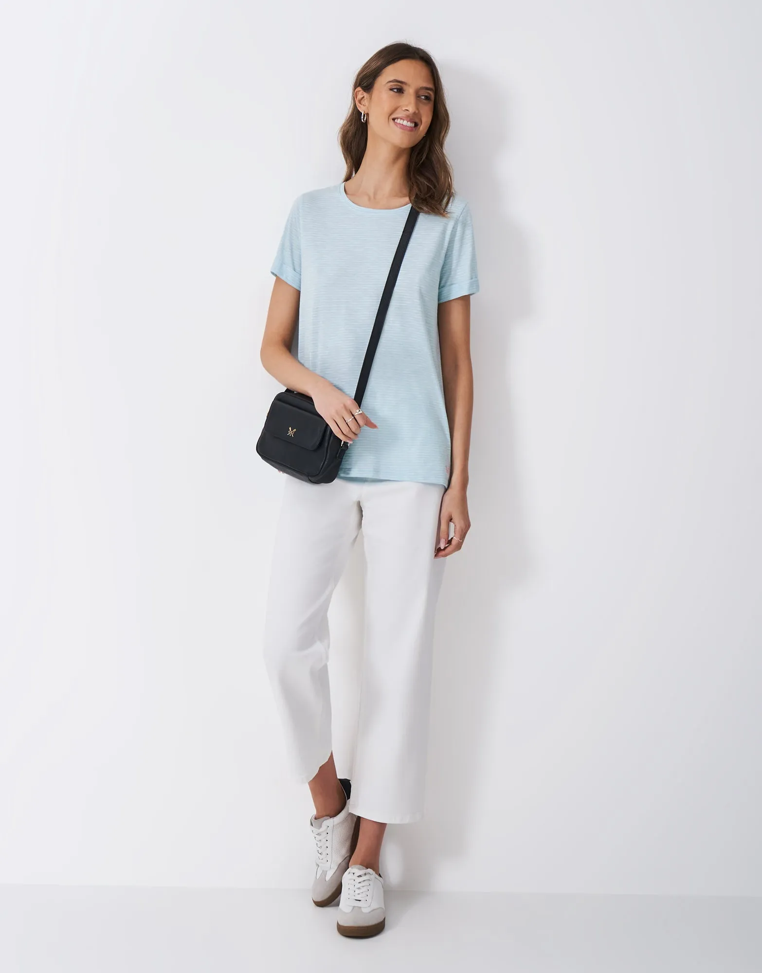 Stripe Crew Neck Slub T-Shirt