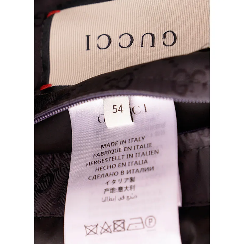 sz 54 NEW $1900 GUCCI Men's Black GG Jacquard WINDBREAKER JACKET Detachable HOO
