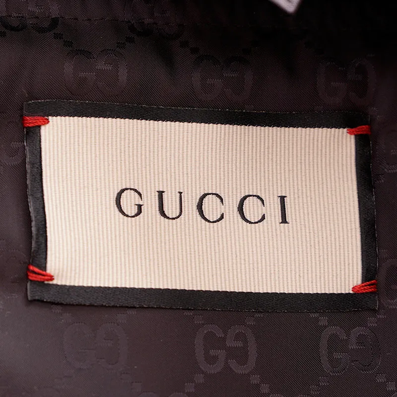 sz 54 NEW $1900 GUCCI Men's Black GG Jacquard WINDBREAKER JACKET Detachable HOO