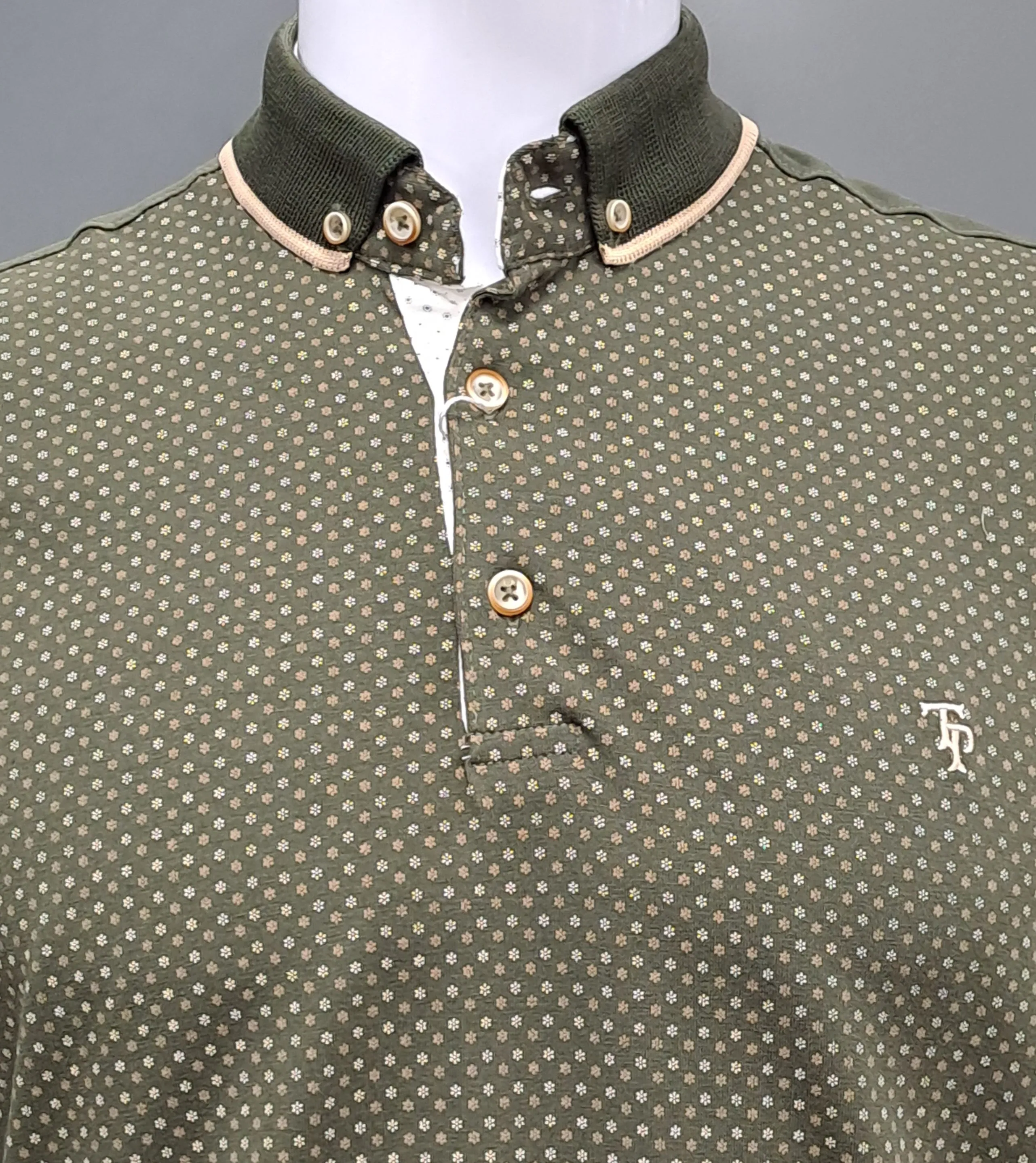 Tom Penn Short Sleeve Polo Shirt 873 - Khaki
