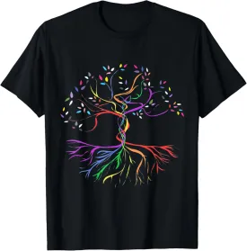 Tree Life Rainbow LGBT Cool Gay Pride Flag Ally T-Shirt
