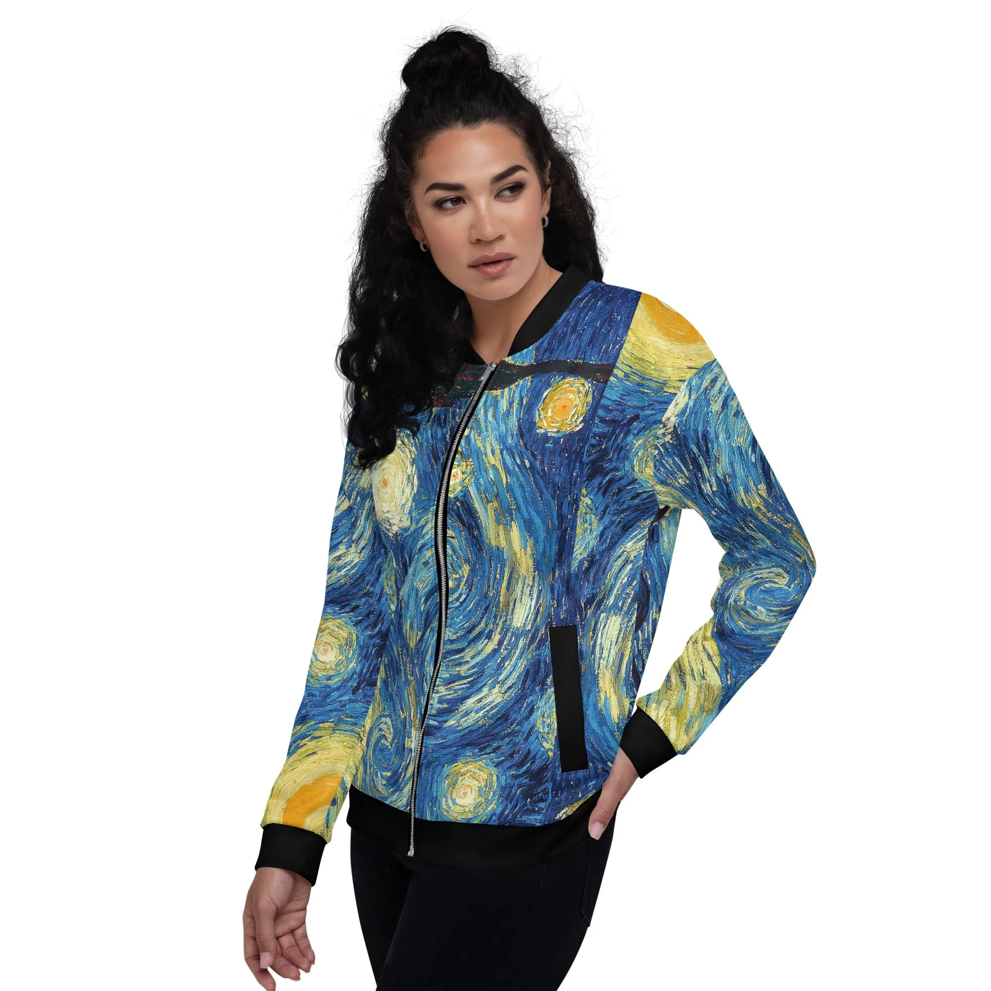 Van Gogh Inspired Starry Night Bomber Jacket