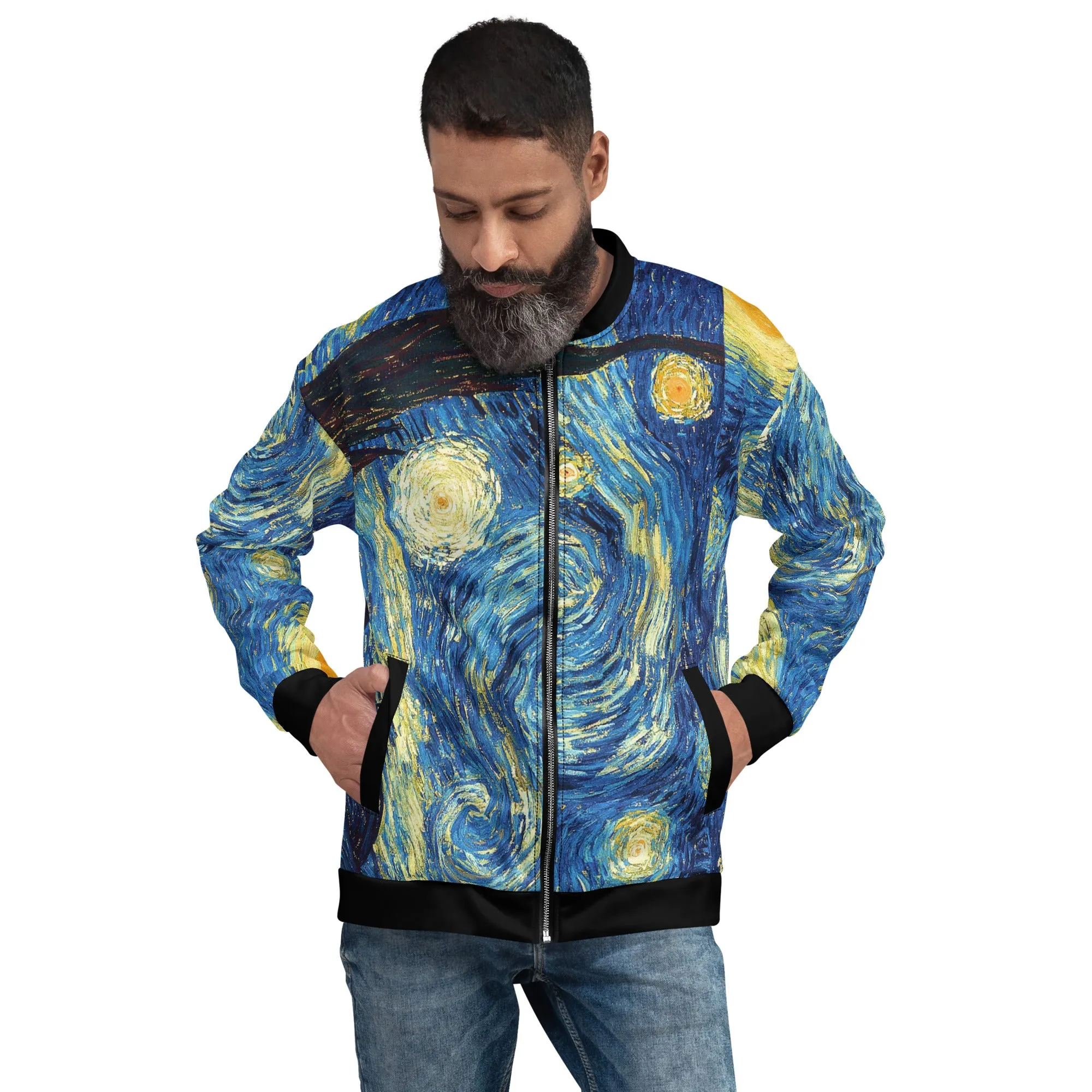 Van Gogh Inspired Starry Night Bomber Jacket