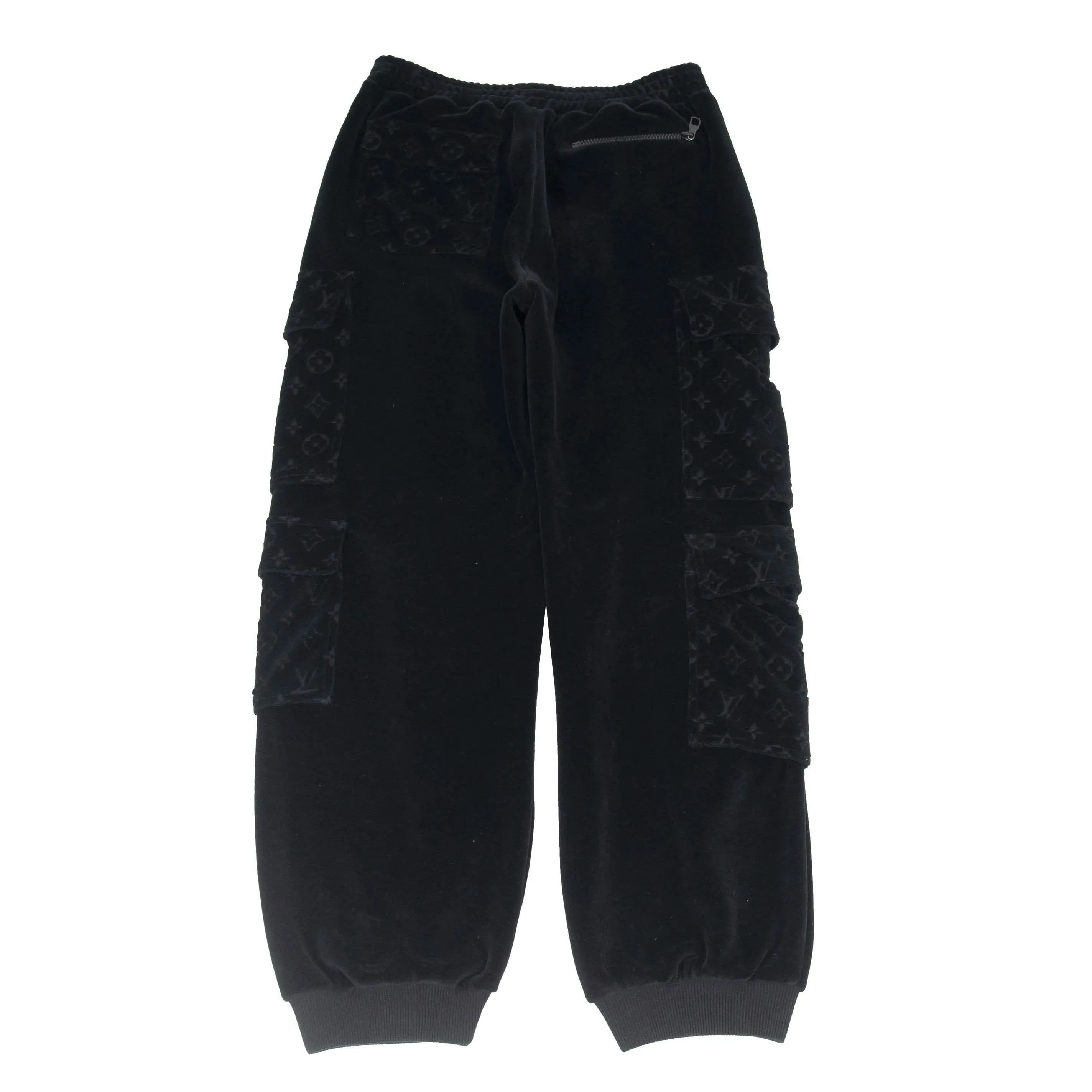 Velour Monogram Cargo Trousers