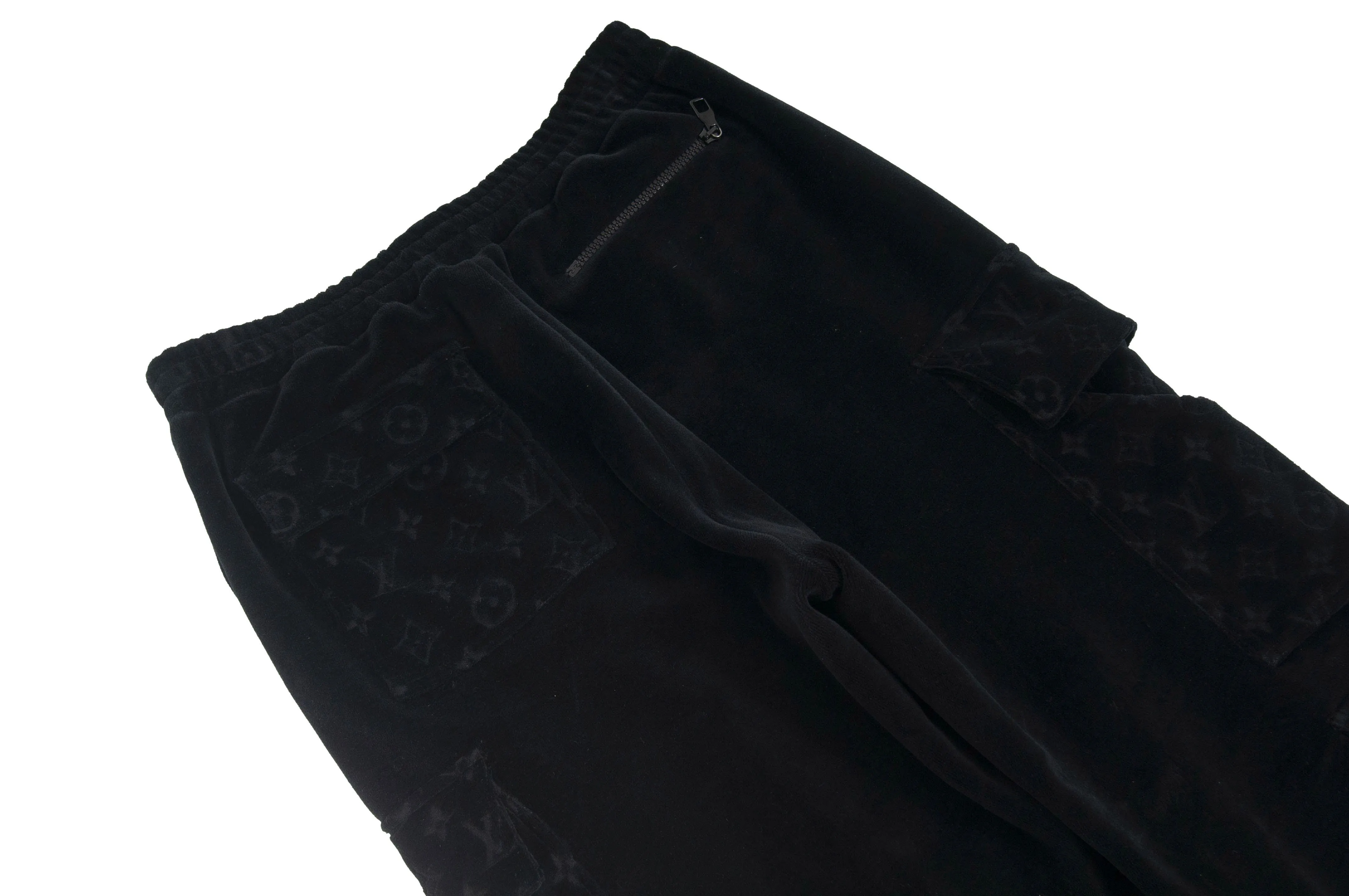 Velour Monogram Cargo Trousers