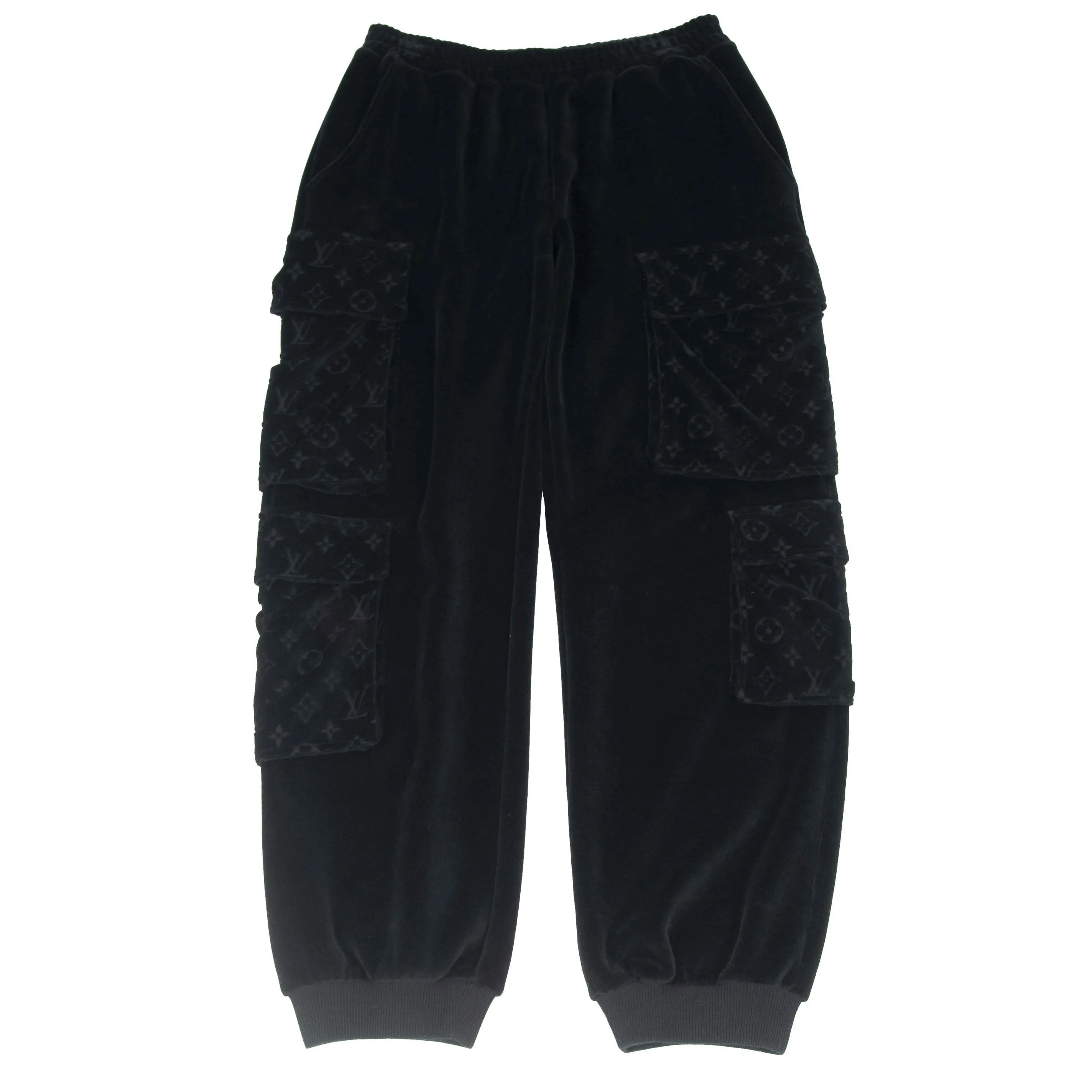 Velour Monogram Cargo Trousers