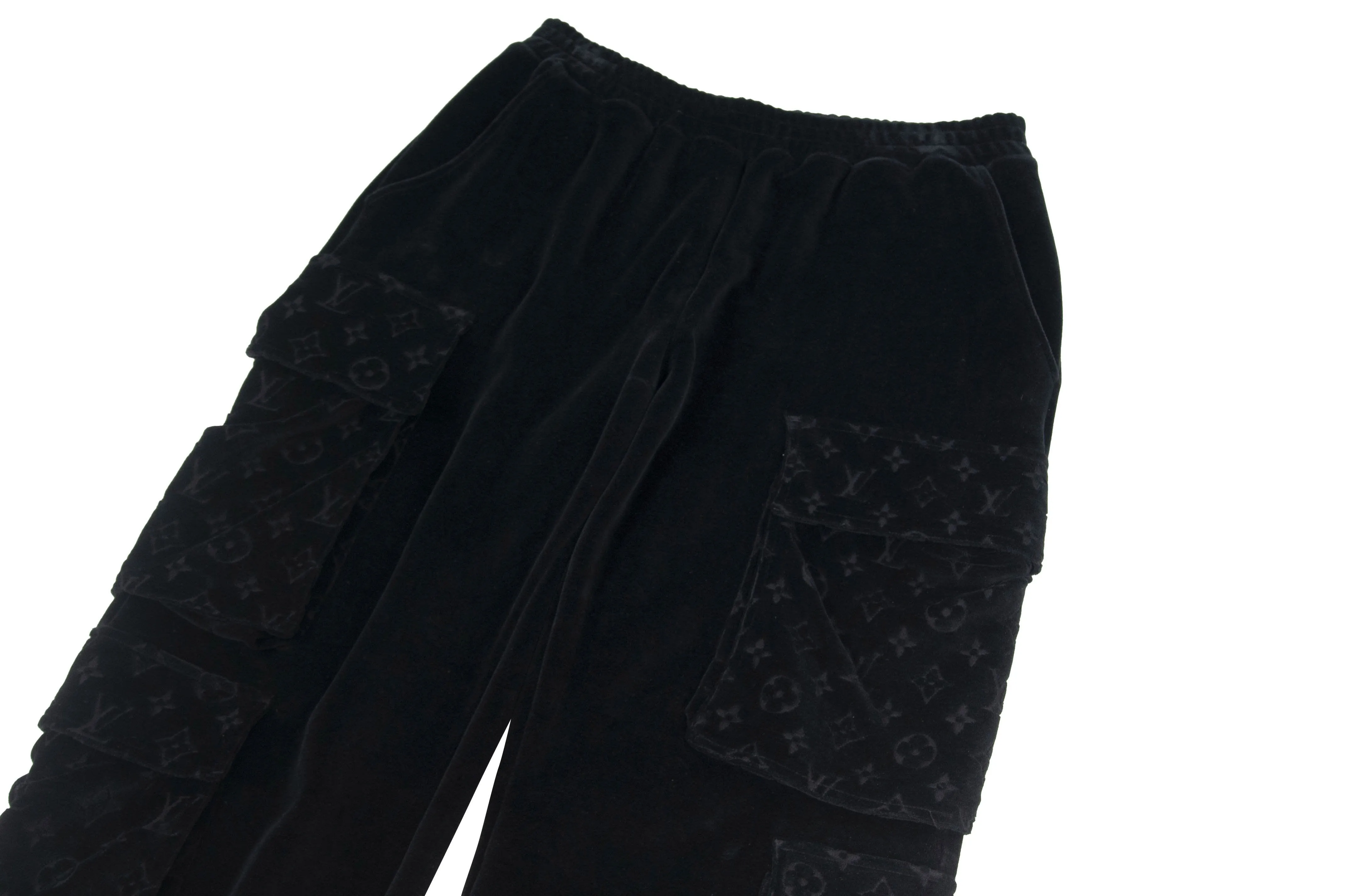 Velour Monogram Cargo Trousers