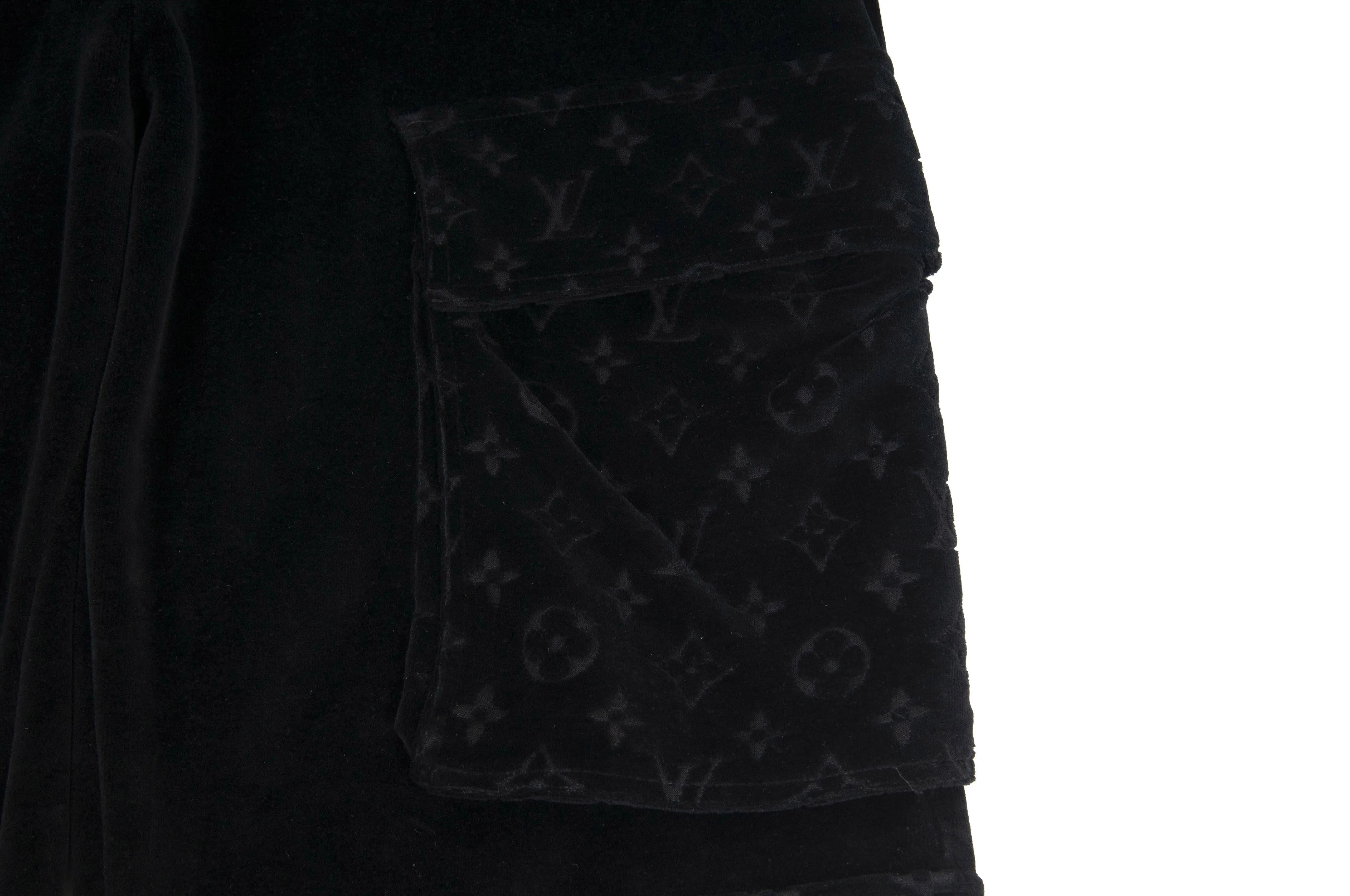 Velour Monogram Cargo Trousers