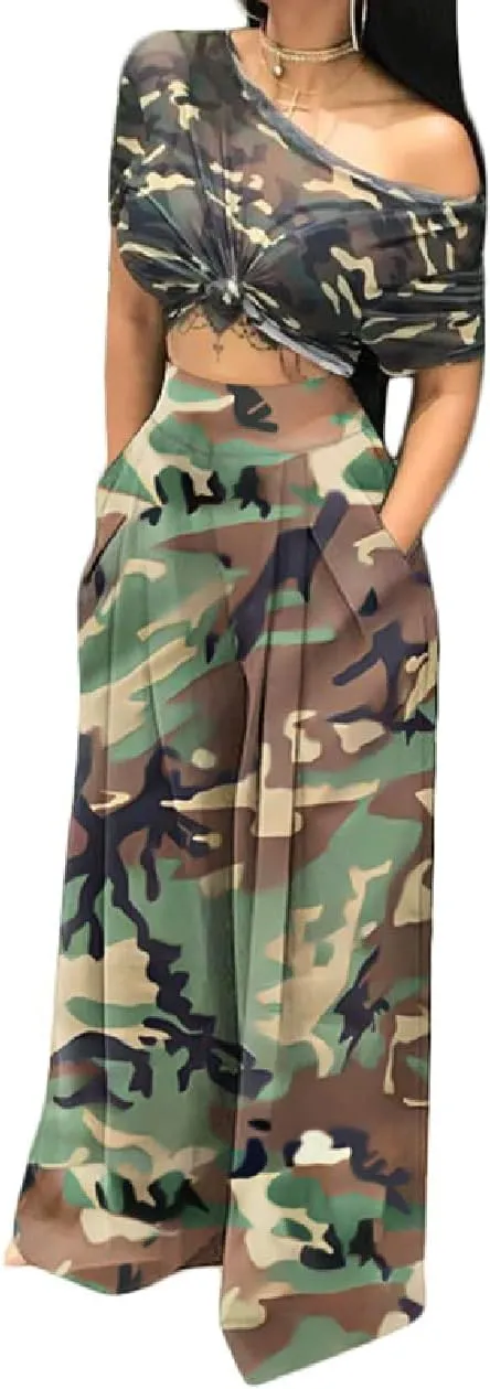 Wide Leg Palazzo Pants for Women, High Waist Business Casual Lounge Pants