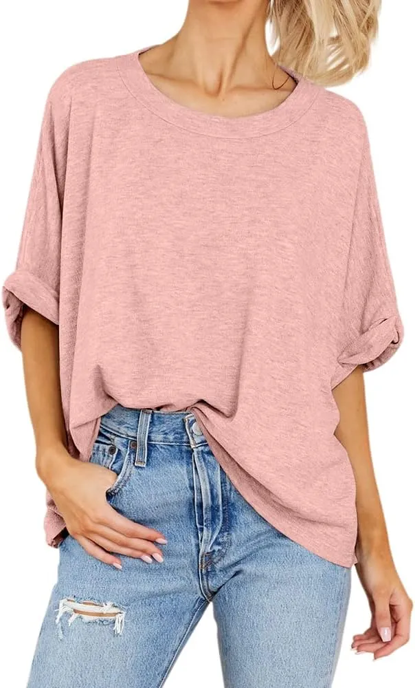 Women Oversized T-Shirt Summer Casual Short Sleeve Loose Tee Tops