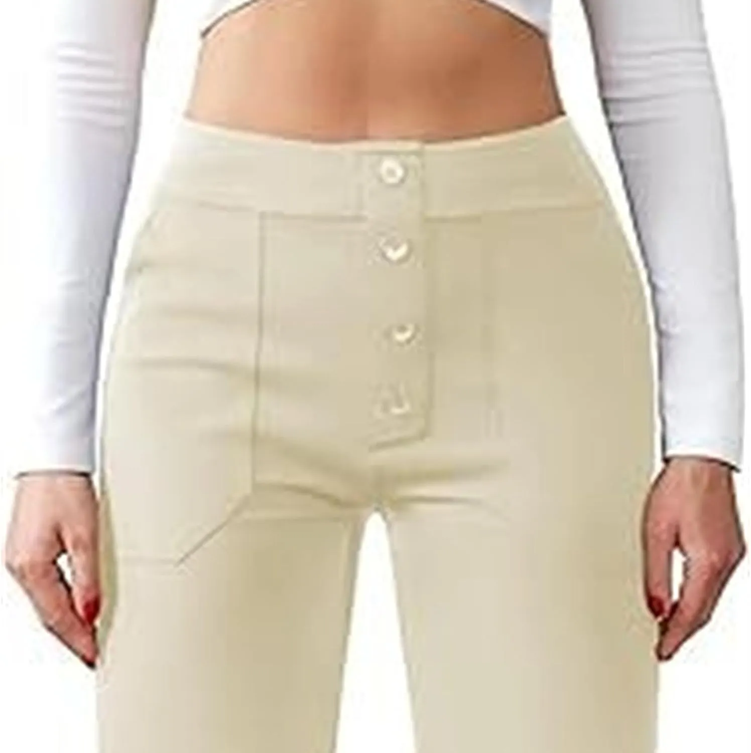 Womens Pants Dressy Casual Womens Work Pants Business Casual Women High Waist Straight Leg Pant