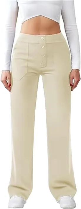 Womens Pants Dressy Casual Womens Work Pants Business Casual Women High Waist Straight Leg Pant