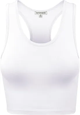 Women's Sleeveless Racerback Crop Camisole Tank Tops Cotton Basic Shirts