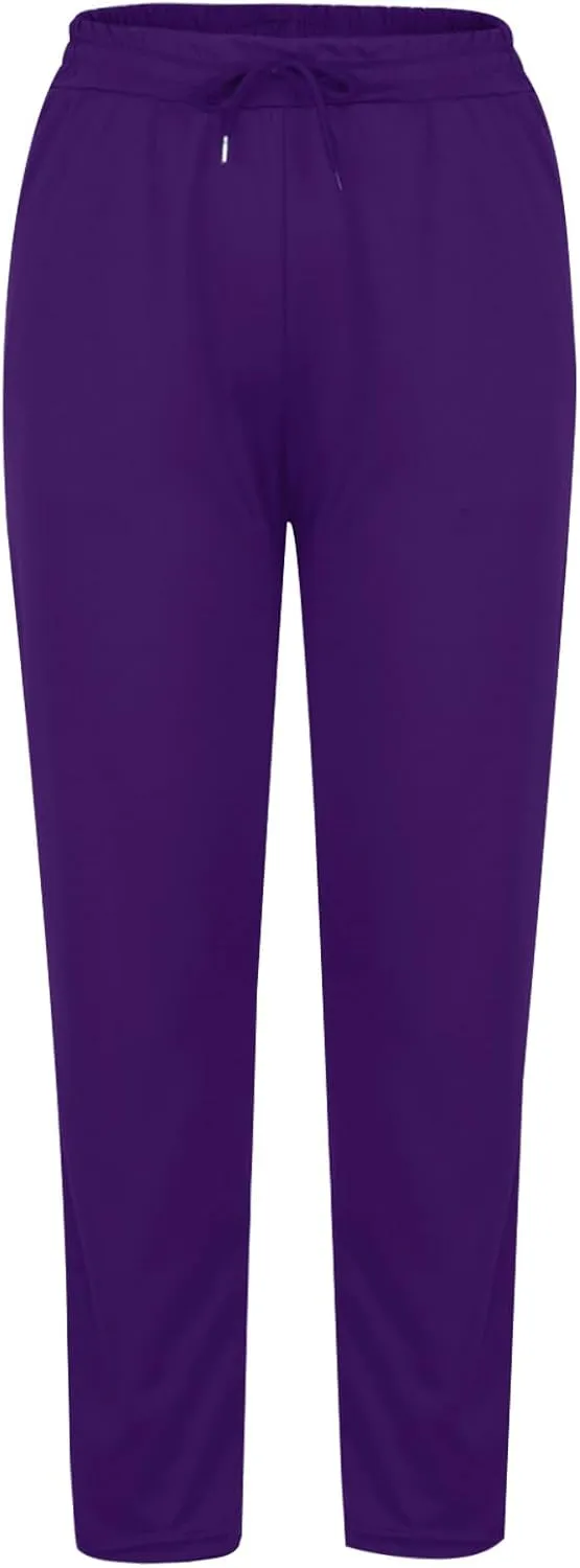 Womens Straight Leg Sweatpants Elastic Waist Drawstring Casual Yoga Workout Running Lounge Pants with Pockets
