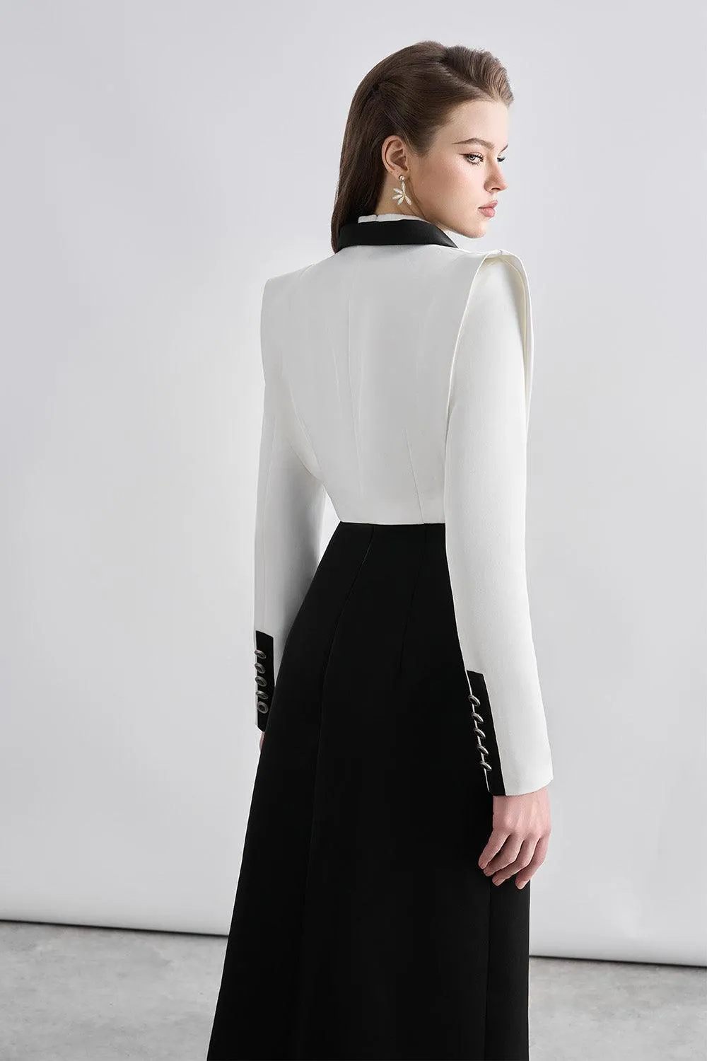 Wrenley A-line Bow Tie Chanel Midi Dress